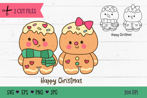 Download Christmas Gingerbread SVG Kawaii Clipart - Gingerbread svg Collection